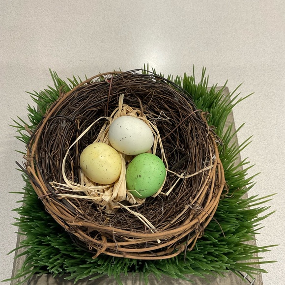 Easter holiday home decor green grass with nest - Picture 2 of 3